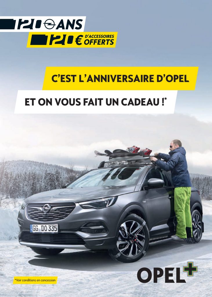 120 ans Opel = 120 € d'accessoires offerts