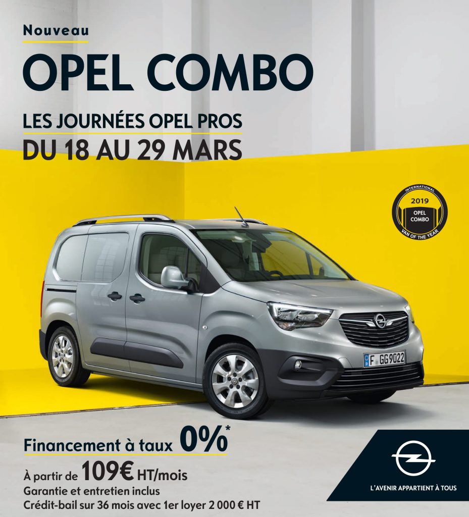 Opel Combo dès 109 € HT / mois