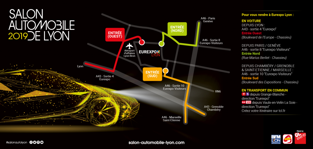 Plan accès Salont Automobile Lyon 2019